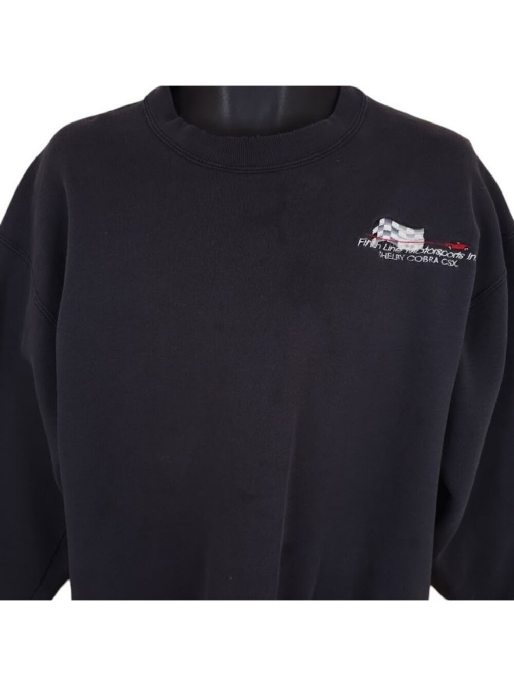 Vintage Shelby Cobra Sweatshirt Mens Size Large Black 90s Finish Line Motorsport